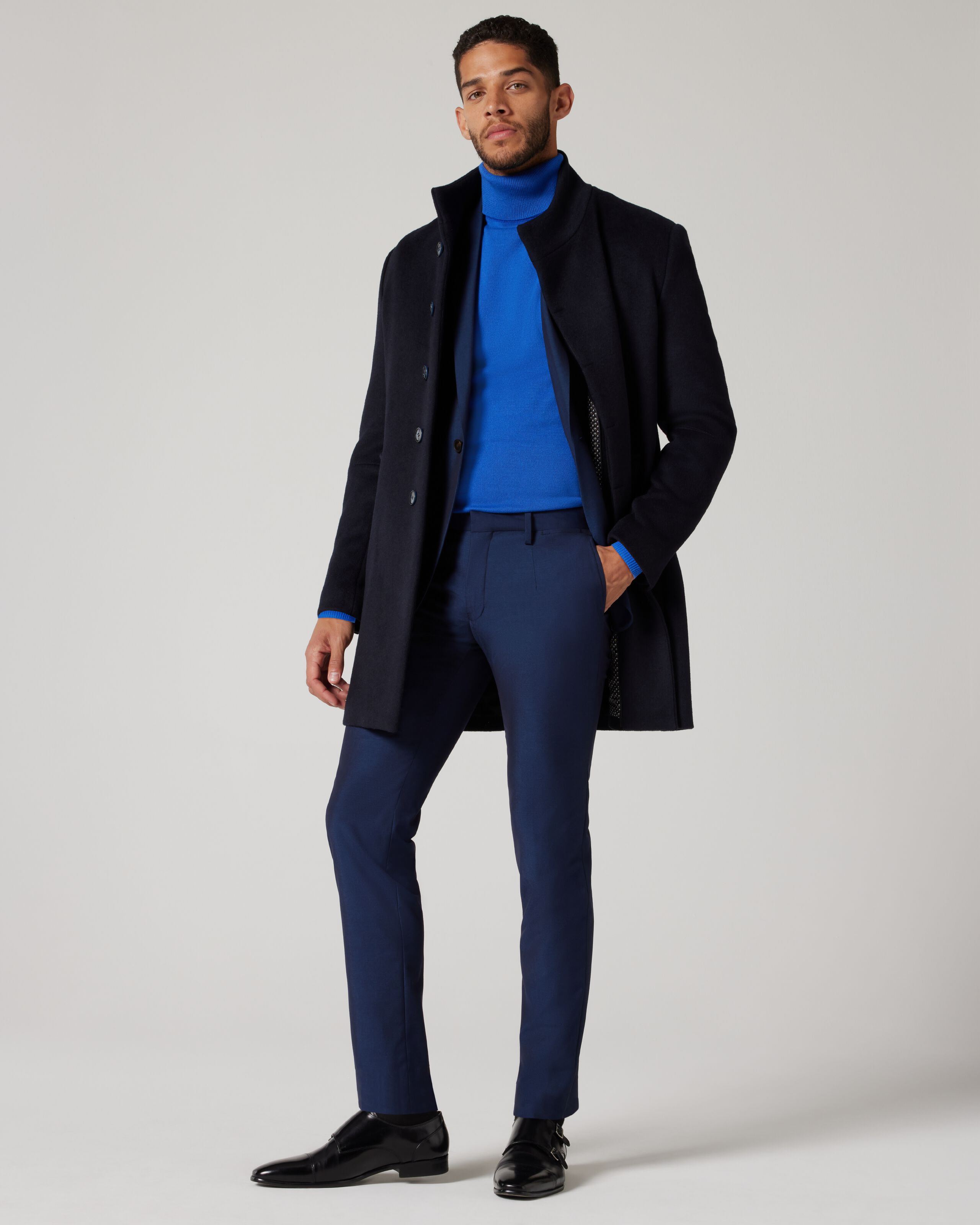 Dark navy overcoat hotsell